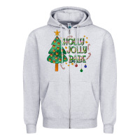 Heather Grey Jolly Jolly Babe Zipper Hoodie - CowhideDigitalArt