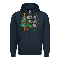 Navy Jolly Jolly Babe Zipper Hoodie - CowhideDigitalArt