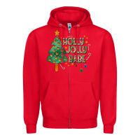 Red Jolly Jolly Babe Zipper Hoodie - CowhideDigitalArt