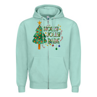 Seafoam Jolly Jolly Babe Zipper Hoodie - CowhideDigitalArt