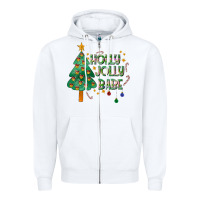 White Jolly Jolly Babe Zipper Hoodie - CowhideDigitalArt