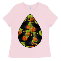 Bubblegum Pink Black Cat Halloween Teardrop Ladies Tee - LillyAllenDesigns