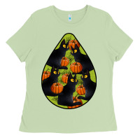 Matcha Black Cat Halloween Teardrop Ladies Tee - LillyAllenDesigns
