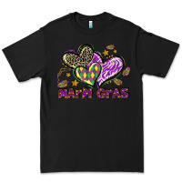 Black Mardi Gras heart Premium Tee - LillyAllenDesigns