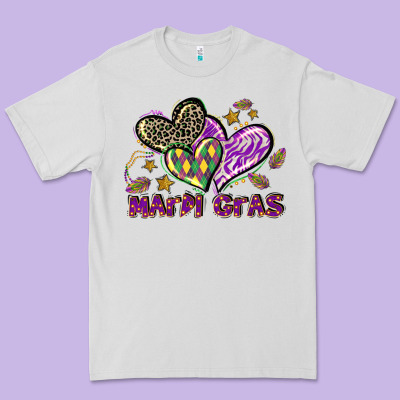 Mardi Gras Heart Premium Tee Designed By Lillyallendesigns