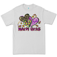 Dove Grey Mardi Gras heart Premium Tee - LillyAllenDesigns
