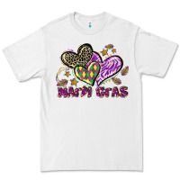 White Mardi Gras heart Premium Tee - LillyAllenDesigns