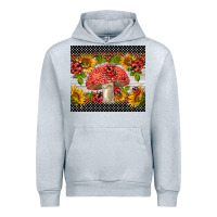Heather Grey ladybug mushrooms Urban Hoodie - BarkalooDesign