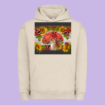 Ladybug Mushrooms Urban Hoodie Designed By Barkaloodesign