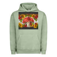 Pigment Oil Green ladybug mushrooms Urban Hoodie - BarkalooDesign
