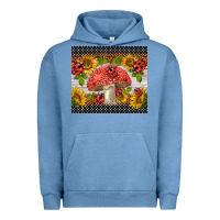Pigment Pebble Blue ladybug mushrooms Urban Hoodie - BarkalooDesign