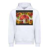 White ladybug mushrooms Urban Hoodie - BarkalooDesign