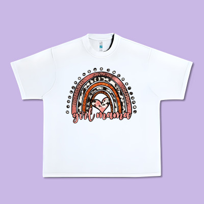 Girl Mama Western Leopard Rainbow Urban Heavy Tee Designed By Jahusdesignshop