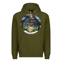 Army Green oh holy night Premium Hoodie - BundleAndBundleShop