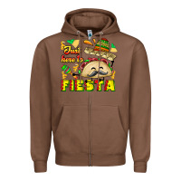 Chestnut Just Here To Fiesta Zipper Hoodie - CowhideDigitalArt