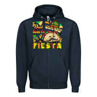 Navy Just Here To Fiesta Zipper Hoodie - CowhideDigitalArt