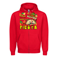 Red Just Here To Fiesta Zipper Hoodie - CowhideDigitalArt
