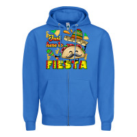 True Royal Just Here To Fiesta Zipper Hoodie - CowhideDigitalArt