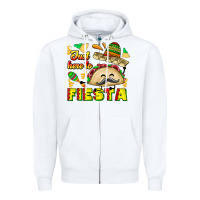 White Just Here To Fiesta Zipper Hoodie - CowhideDigitalArt