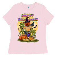 Bubblegum Pink happy halloween Ladies Tee - LillyAllenDesigns