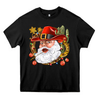 Black Cowboy Santa Heavy Core Tee - BundleAndBundleShop