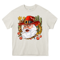 Cream Cowboy Santa Heavy Core Tee - BundleAndBundleShop