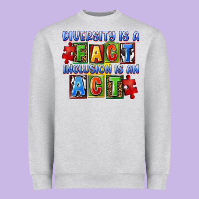 Diversity Is A Fact Indesion Is An Act Heavyweight Sweatshirt Designed By Fadigitalartstudio