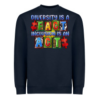 Navy diversity is a fact indesion is an act Heavyweight Sweatshirt - FaDigitalArtStudio