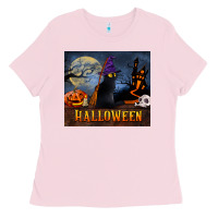 Bubblegum Pink Black Cat Halloween Ladies Tee - LillyAllenDesigns