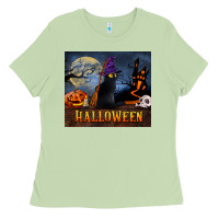 Matcha Black Cat Halloween Ladies Tee - LillyAllenDesigns