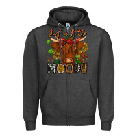 Charcoal Heather Just a Little Moody Zipper Hoodie - CowhideDigitalArt