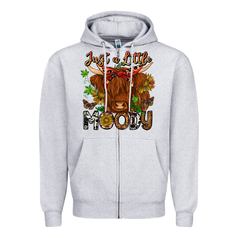 Just A Little Moody Zipper Hoodie by CowhideDigitalArt | Teevron