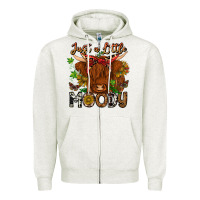 Oatmeal Heather Just a Little Moody Zipper Hoodie - CowhideDigitalArt