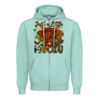 Seafoam Just a Little Moody Zipper Hoodie - CowhideDigitalArt