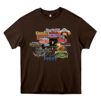 Chocolate Brown cedar point roller coaster  designer Heavy Core Tee - lanVoArt