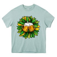 Arona St. Patricks Sunflower With Beer Heavy Core Tee - BundleAndBundleShop