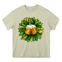 Mossy St. Patricks Sunflower With Beer Heavy Core Tee - BundleAndBundleShop
