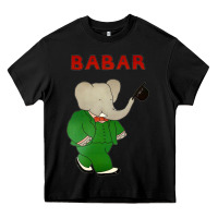 Black babar the elephant Heavy Core Tee - lanVoArt