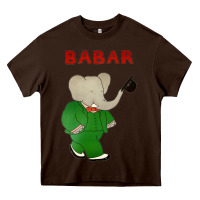 Chocolate Brown babar the elephant Heavy Core Tee - lanVoArt