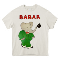 Cream babar the elephant Heavy Core Tee - lanVoArt