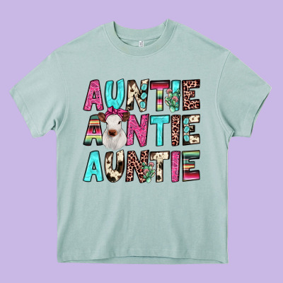 Auntie Heifer Cactus Heavy Core Tee Designed By Jahusdesignshop