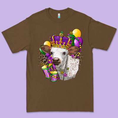Mardi Gras Longhorn Calf Premium Tee Designed By Lillyallendesigns