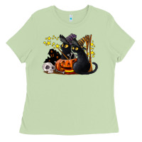 Matcha halloween black cats Ladies Tee - LillyAllenDesigns