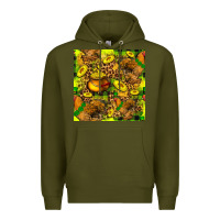 Army Green St. Patrick's Chicken With Pot Of Gold Premium Hoodie - FaDigitalArtStudio