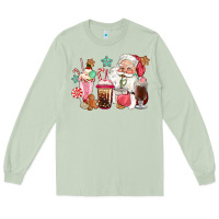 Matcha pink santa christmas santa coffe cups Long Sleeve Tee - CowGirlArtShop