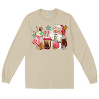 Mushroom pink santa christmas santa coffe cups Long Sleeve Tee - CowGirlArtShop