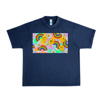 Navy smile faces and rainbow and daisys Urban Heavy Tee - TumblerDesignByShophia