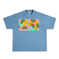 Pebble Blue smile faces and rainbow and daisys Urban Heavy Tee - TumblerDesignByShophia