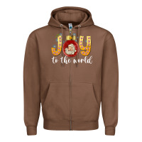 Chestnut Joy To The World Zipper Hoodie - CowhideDigitalArt