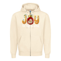 Sandshell Joy To The World Zipper Hoodie - CowhideDigitalArt